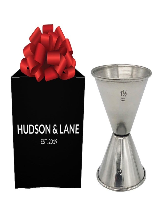 Hudson & Lane أدوات بار كوكتيل من الفولاذ المقاوم للصدأ من هادسون آند لين، مكيال مزدوج للقياس 1 أونصة × 1.5 أونصة - Image 1